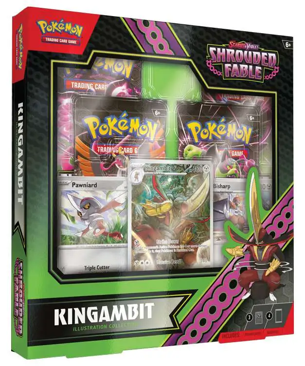 Pokemon Scarlet & Violet Shrouded Fable Kingambit ex Illustration  Collection [4 Booster Packs, 3 Promo Cards & More]