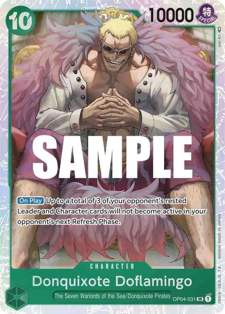 WANTED fashion Doflamingo super rare holo trading card