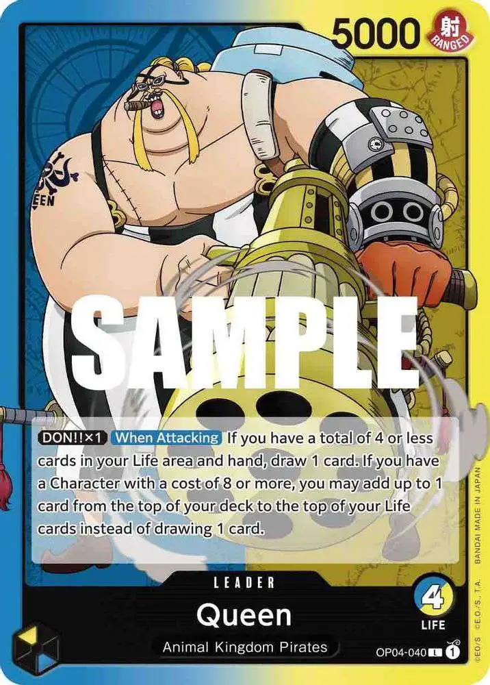 One Piece Trading Card Game Kingdoms of Intrigue Leader Queen OP04-040