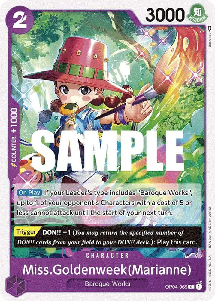 One Piece Trading Card Game Kingdoms of Intrigue Common Miss.Goldenweek OP04-065 [Marianne]