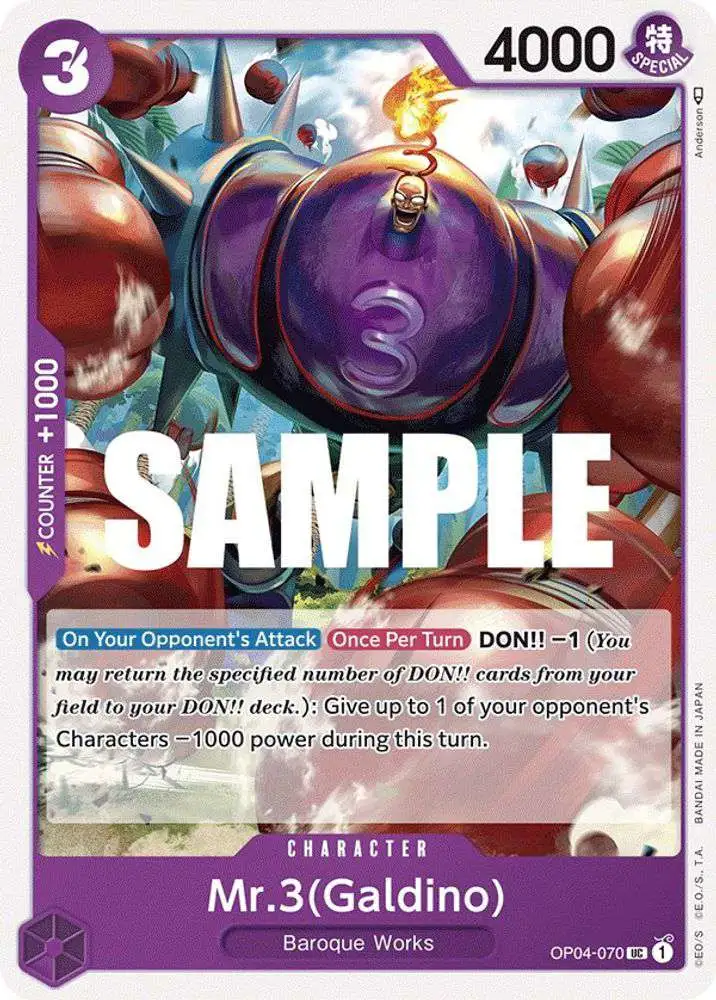 One Piece Trading Card Game Kingdoms of Intrigue Single Card Uncommon Mr.3 OP04-070 Galdino - ToyWiz One Piece Trading Card Game Kingdoms of Intrigue Single Card Uncommon Mr.3 OP04-070 Galdino - ToyWiz