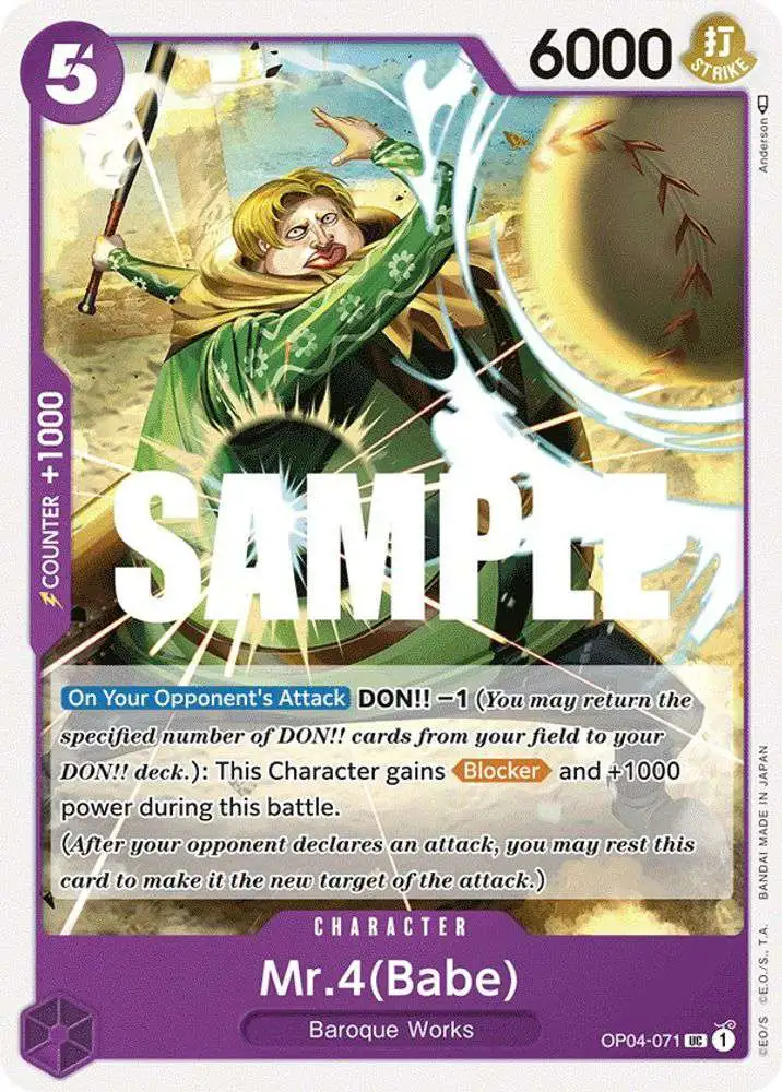One Piece Trading Card Game Kingdoms of Intrigue Single Card Uncommon Mr.4  OP04-071 Babe - ToyWiz