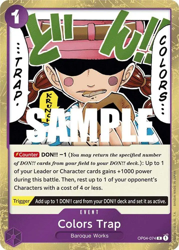One Piece Trading Card Game Kingdoms of Intrigue Rare Colors Trap OP04-074