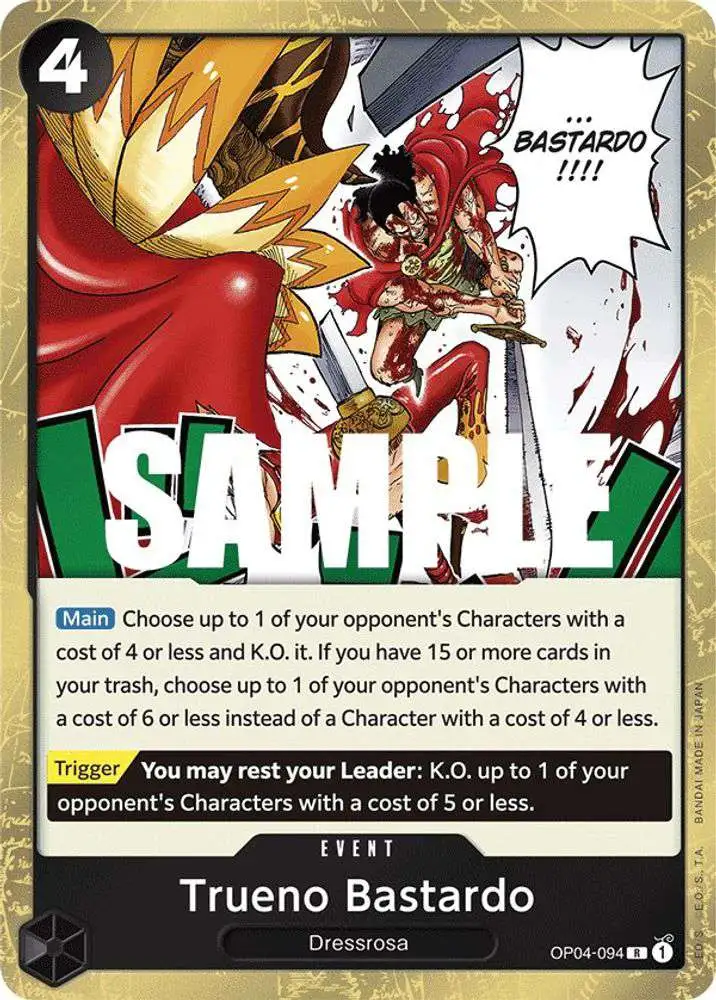 One Piece Trading Card Game Kingdoms of Intrigue Rare Trueno Bastardo OP04-094