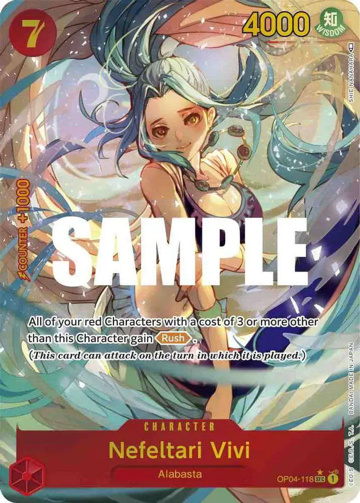 One Piece Trading Card Game Kingdoms of Intrigue Secret Rare Nefeltari Vivi OP04-118 [Alternate Art]