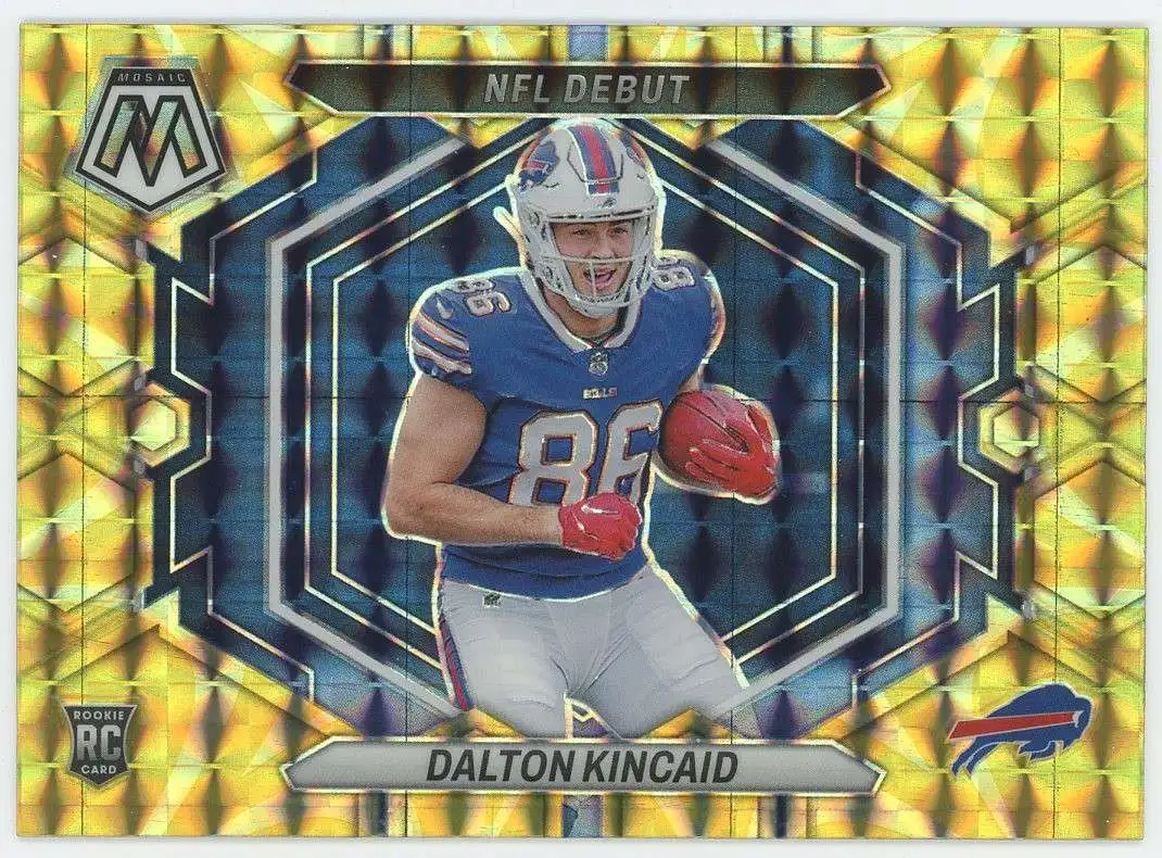 NFL 2023 Panini Mosaic Yellow Reactive Dalton Kincaid ND-20 [Rookie, NFL Debut]