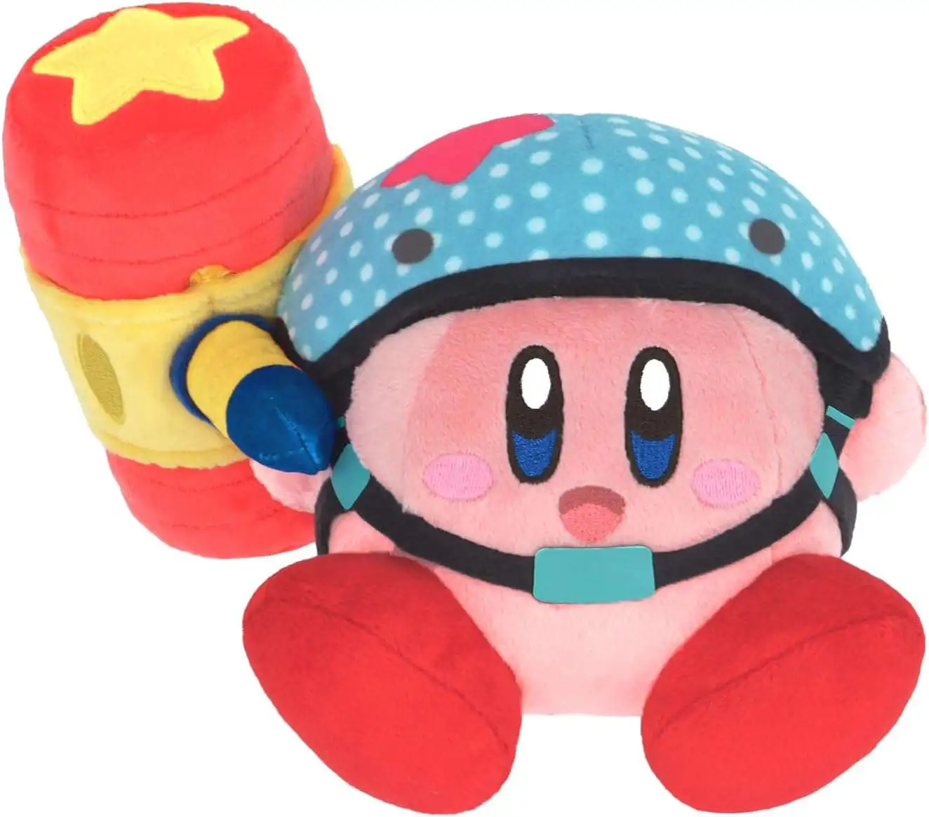 Kirby's Adventure Kirby 7-Inch Plush [Helmet & Toy Hammer]