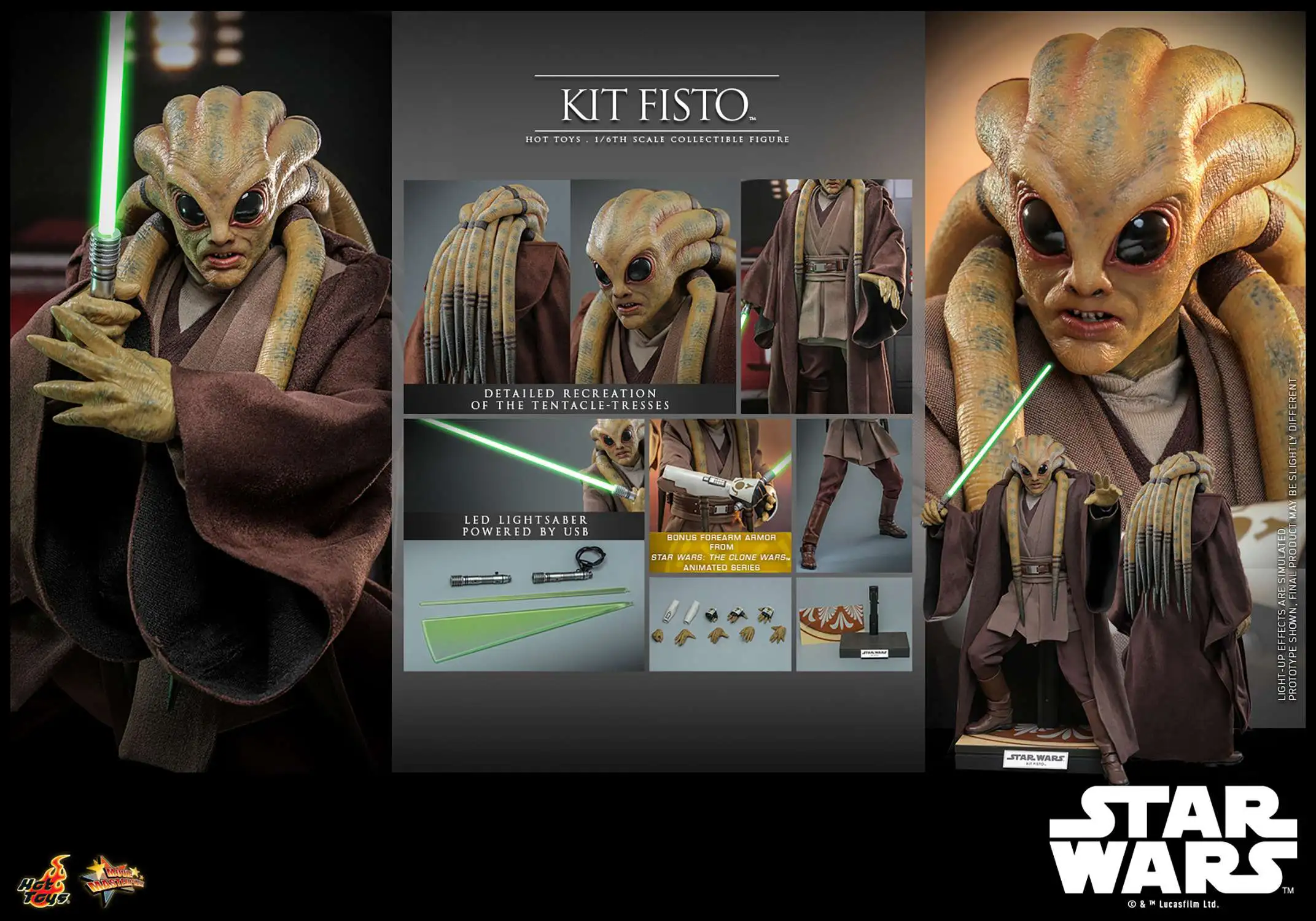 Star Wars Revenge of the Sith Kit Fisto 16 Collectible 16 Scale Figure ...