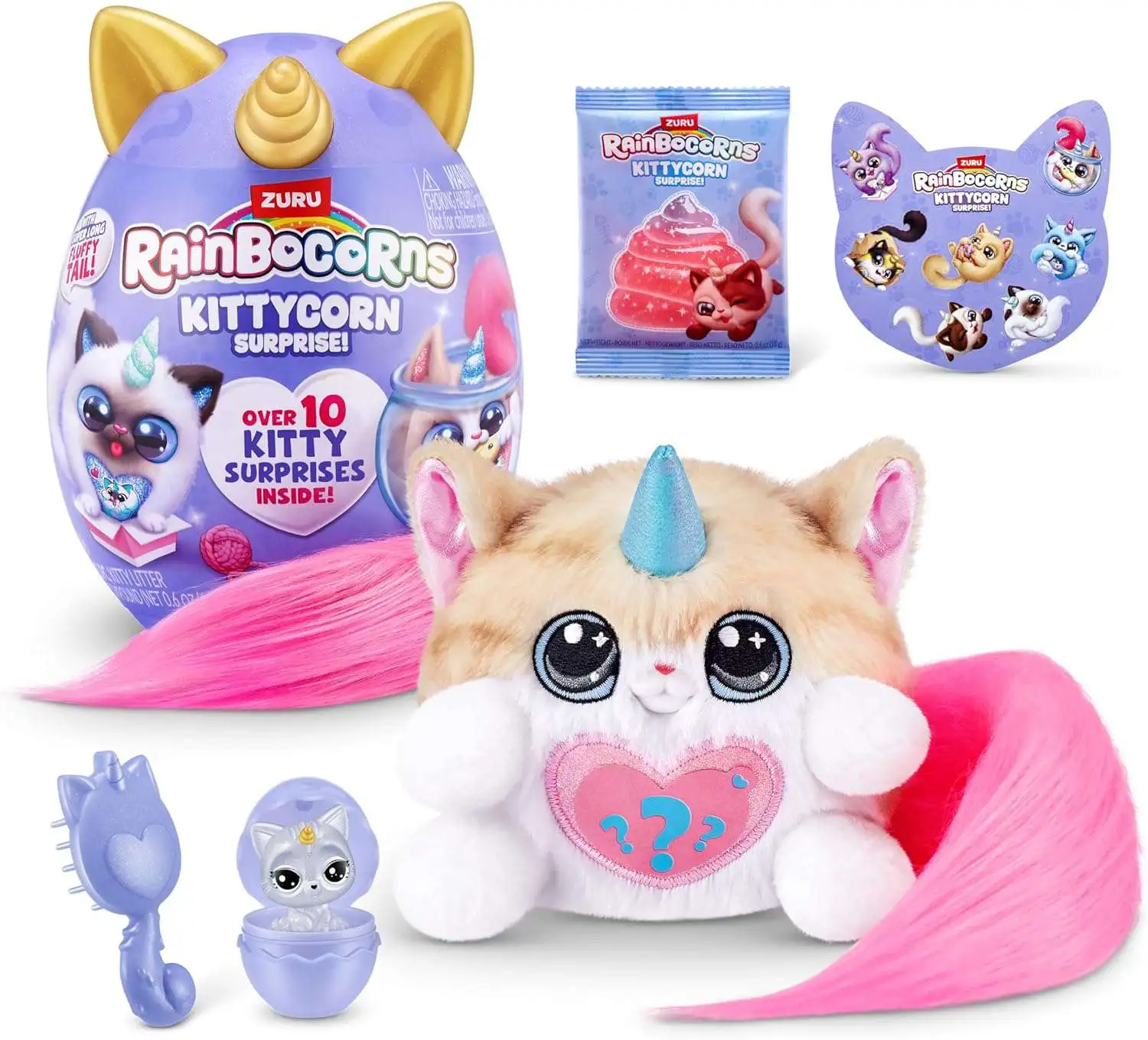 Rainbocorns Kittycorn Surprise Norwegian Forest Cat Mystery Egg Plush Over 10 Kitty Surprises Inside Zuru Toys ToyWiz