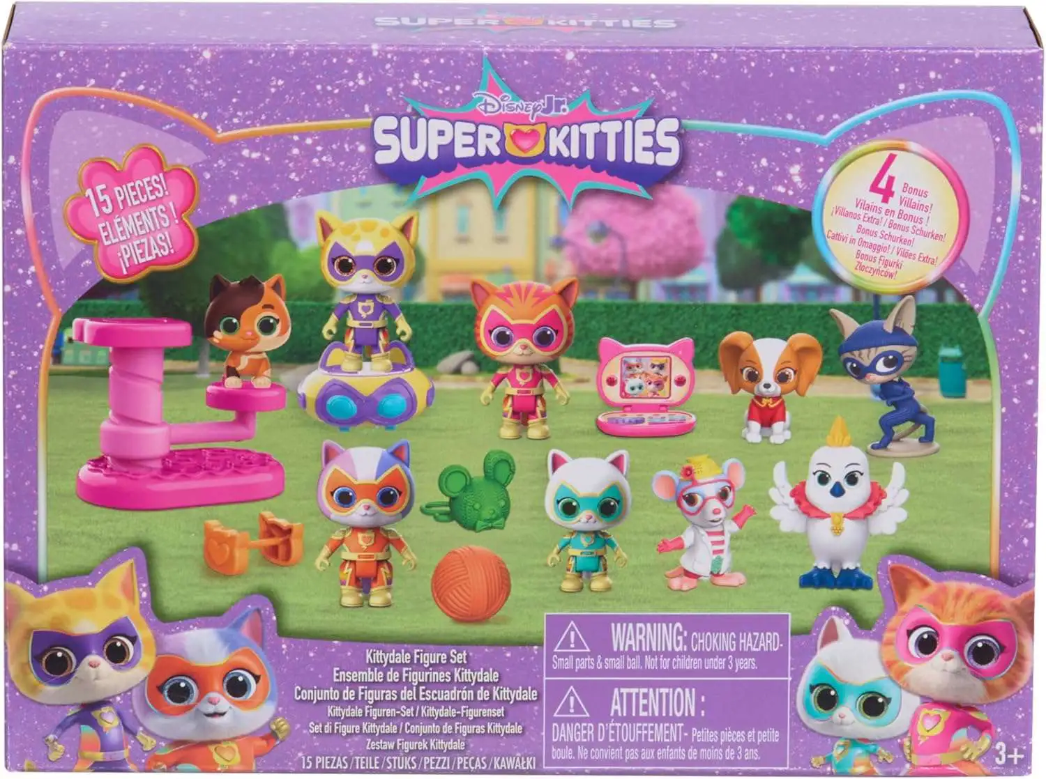 Disney Junior SuperKitties Kittydale Exclusive 15 Piece Figure Set