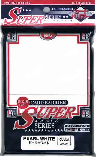 Card Barrier Super Series Pearl White Standard Card Sleeves [80 Count]