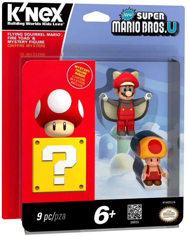 Fire Toad & KNEX Mario Bros U Flying Squirrel Mario 3 fig set 38833 ~NEW~ 