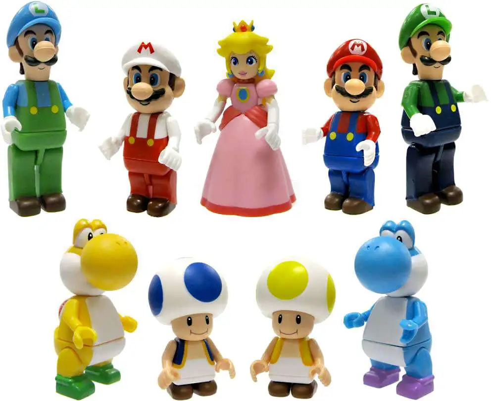 K'NEX Super Mario Set of 9 2-Inch Minifigures [Loose]