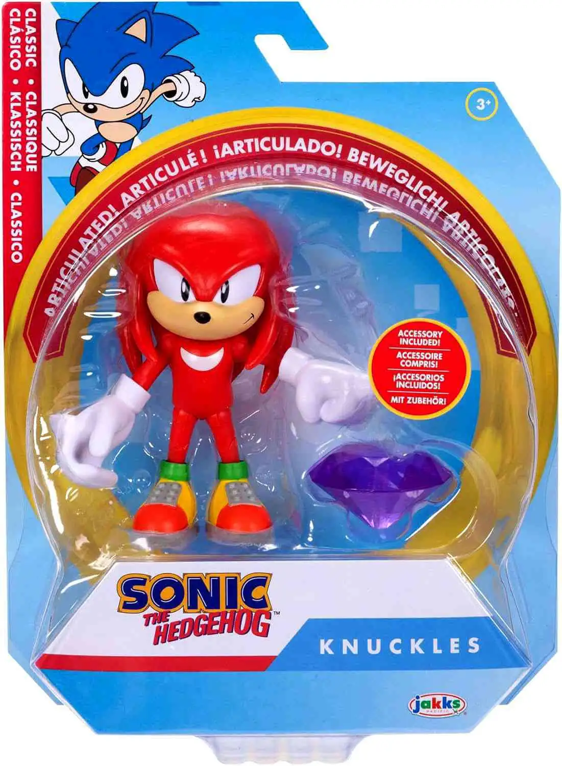 Sonic The Hedgehog Knuckles 4 Action Figure Classic, with Purple