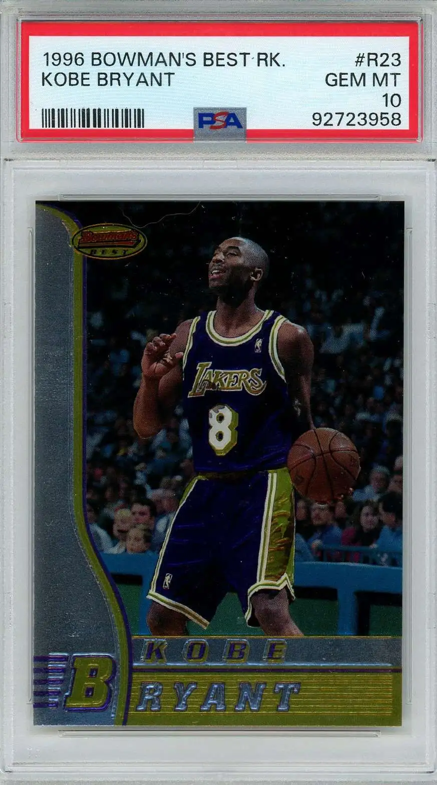 NBA 1996 Bowman's Best Kobe Bryant R23 [Rookie] [PSA 10]