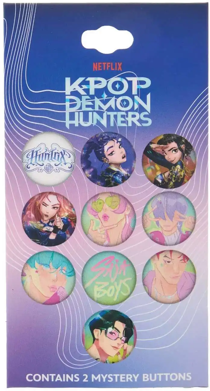 KPop Demon Hunters Buttons 1.25-Inch Mystery Pack [2 Mystery Buttons]