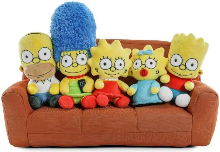 The Simpsons Homer, Marge, Bart, Lisa & Maggie On Couch 6 Piece Interactive Plush Set (Pre-Order ships May)