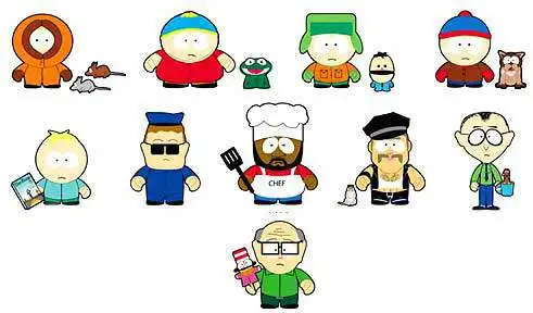 Set of 10 Basic South Park 3-Inch Mini Figures