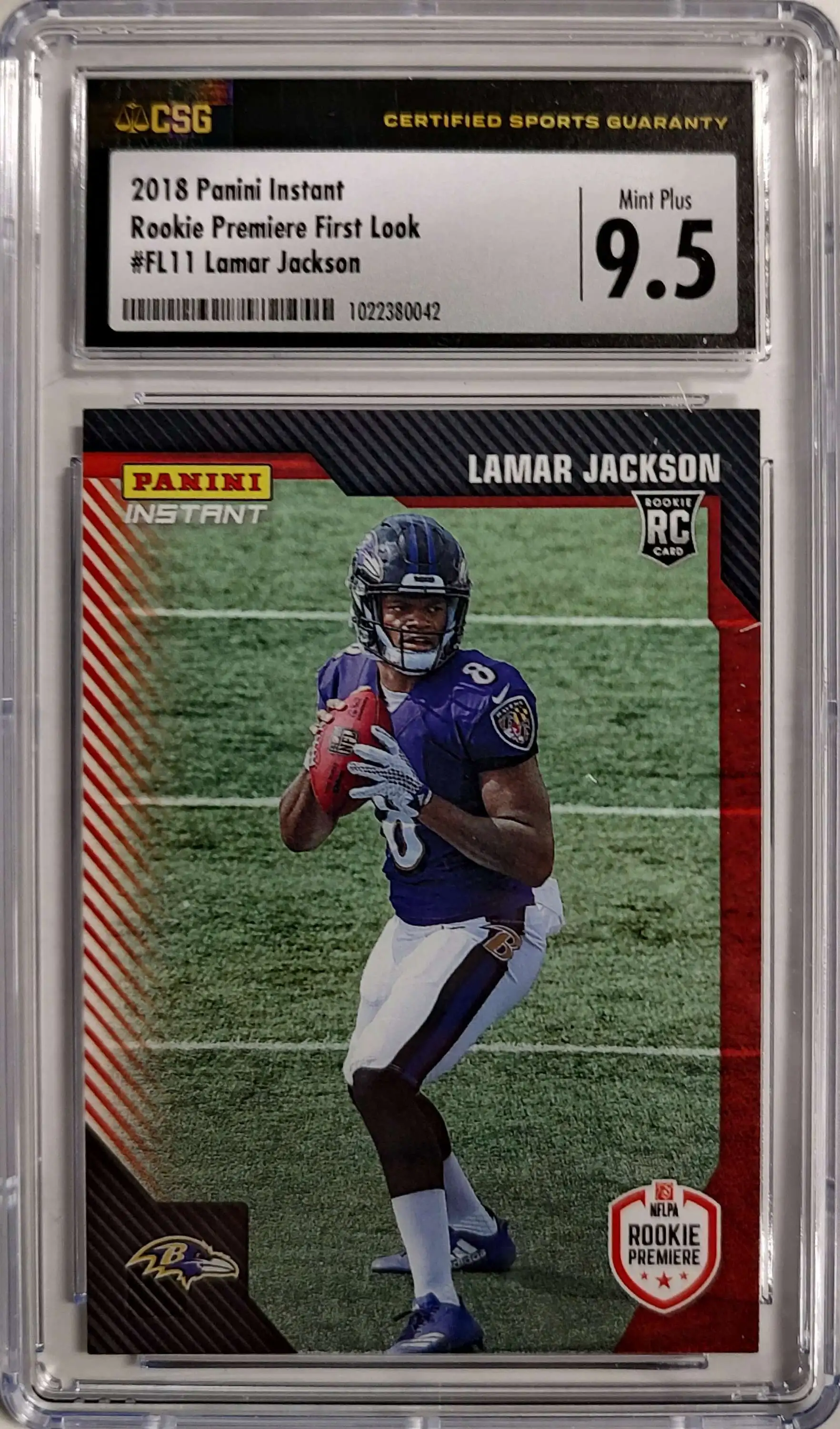 NFL 2018 Panini Instant Single Card 1 of 295 Lamar Jackson FL11 Rookie CSG  9.5 - ToyWiz