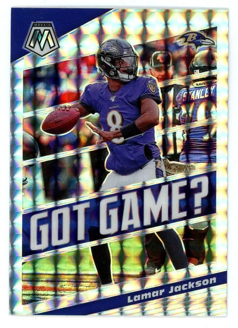 NFL 2020 Panini Mosaic Silver Got Game? Lamar Jackson GG24