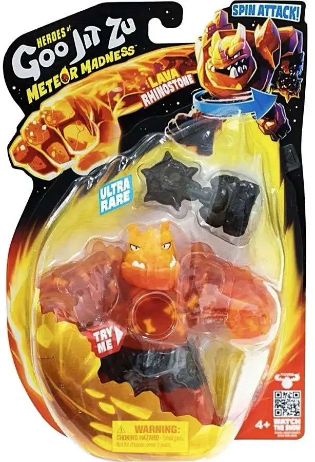 goo様 Heroes of Goo Jit Zu Meteor Madness Lava Rhinostone Action Figure