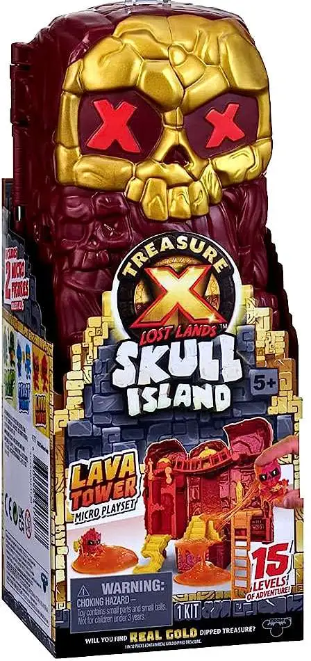 TREASURE X Lost Lands Skull Island Lava Tower Micro Playset, 15 Levels