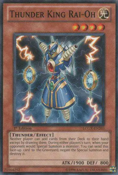 YuGiOh GX Trading Card Game Legendary Collection 2 Common Thunder King Rai-Oh LCGX-EN203