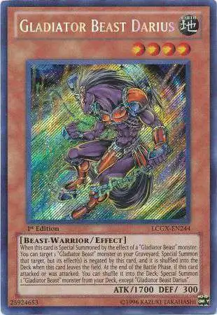 YuGiOh GX Trading Card Game Legendary Collection 2 Secret Rare Gladiator Beast Darius LCGX-EN244