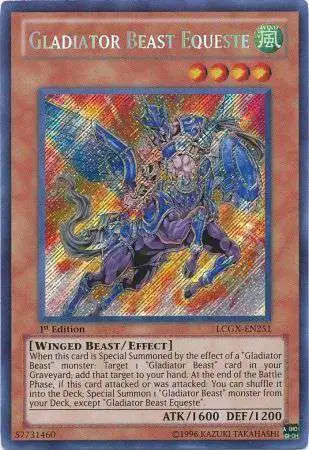 YuGiOh GX Trading Card Game Legendary Collection 2 Secret Rare Gladiator Beast Equeste LCGX-EN251