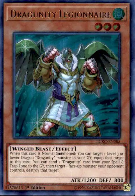 YuGiOh Trading Card Game Kaiba Legendary Collection Ultra Rare Dragunity Legionnaire LCKC-EN085