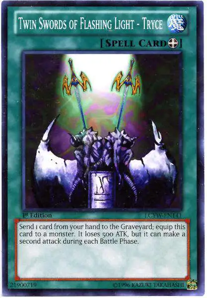 YuGiOh Trading Card Game Legendary Collection 3 Common Twin Swords of Flashing Light - Tryce LCYW-EN141