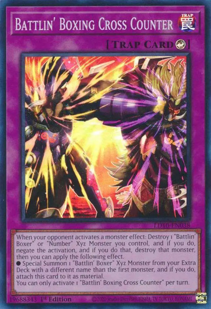 YuGiOh Trading Card Game Legendary Duelists: Soulburning Volcano Super Rare Battlin' Boxing Cross Counter LD10-EN038