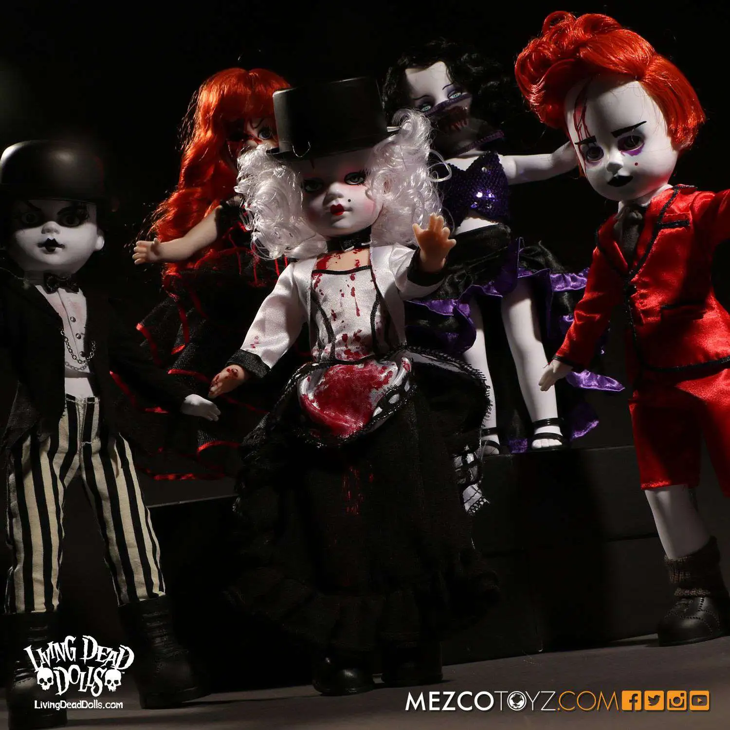 Living Dead Dolls 3体セット Living Dead Dolls Series 33 Moulin Morgue 10 Set of 5 Dolls Mezco