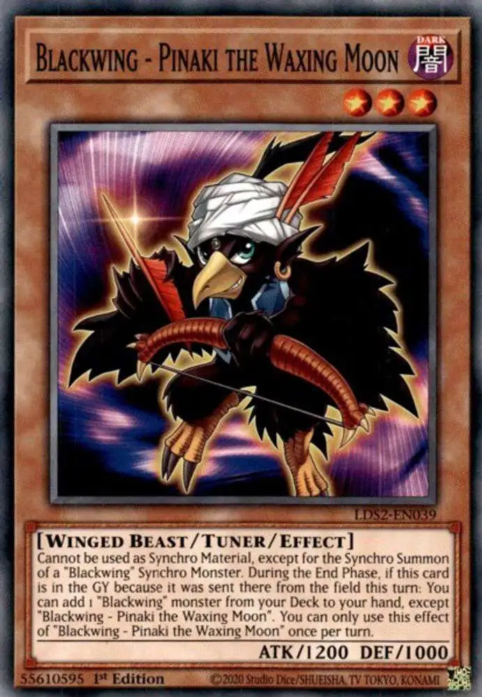 YuGiOh Trading Card Game Legendary Duelists Season 2 Single Card Common  Blackwing - Pinaki the Waxing Moon LDS2-EN039 - ToyWiz