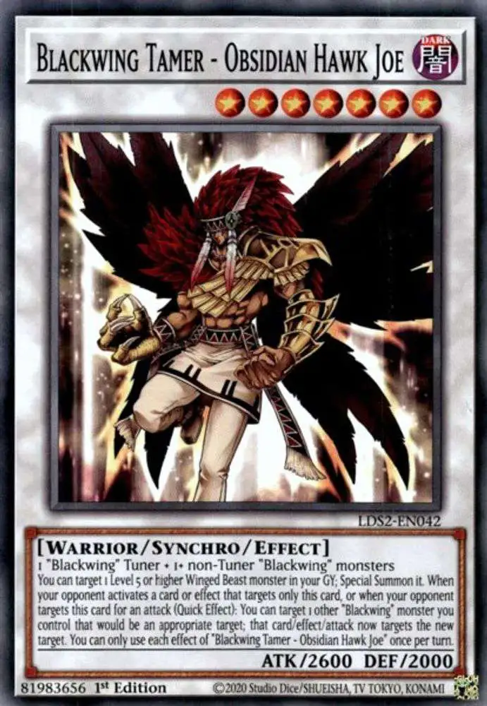 YuGiOh Trading Card Game Legendary Duelists: Season 2 Common Blackwing Tamer - Obsidian Hawk Joe LDS2-EN042