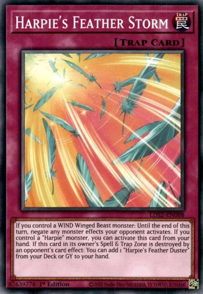 YuGiOh Trading Card Game Legendary Duelists Season 2 Single Card Common  Harpies Feather Storm LDS2-EN088 - ToyWiz