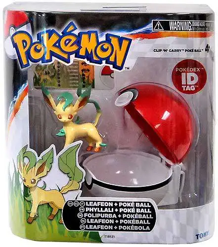 Pokemon Clip n Carry Pokeball Leafeon with Poke Ball Figure Set TOMY, Inc.  - ToyWiz