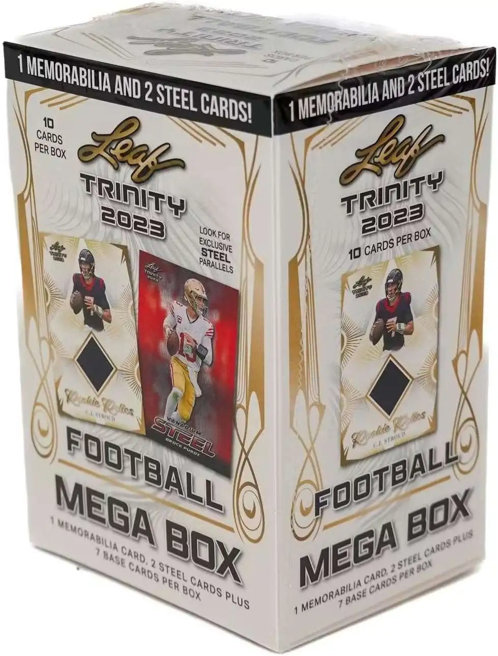 NFL Trinity 2023 Football Trading Card MEGA Box [1 Memorabila Card & 2 Steel Cards]