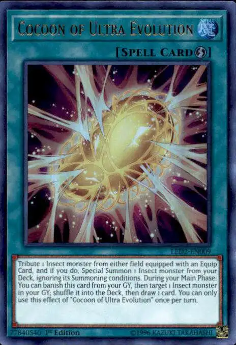 YuGiOh Trading Card Game Legendary Duelists: Ancient Millennium Ultra Rare Cocoon of Ultra Evolution LED2-EN009