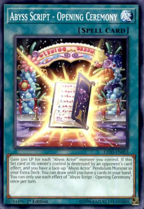 YuGiOh White Dragon Abyss Common Abyss Script - Opening Ceremony LED3-EN053