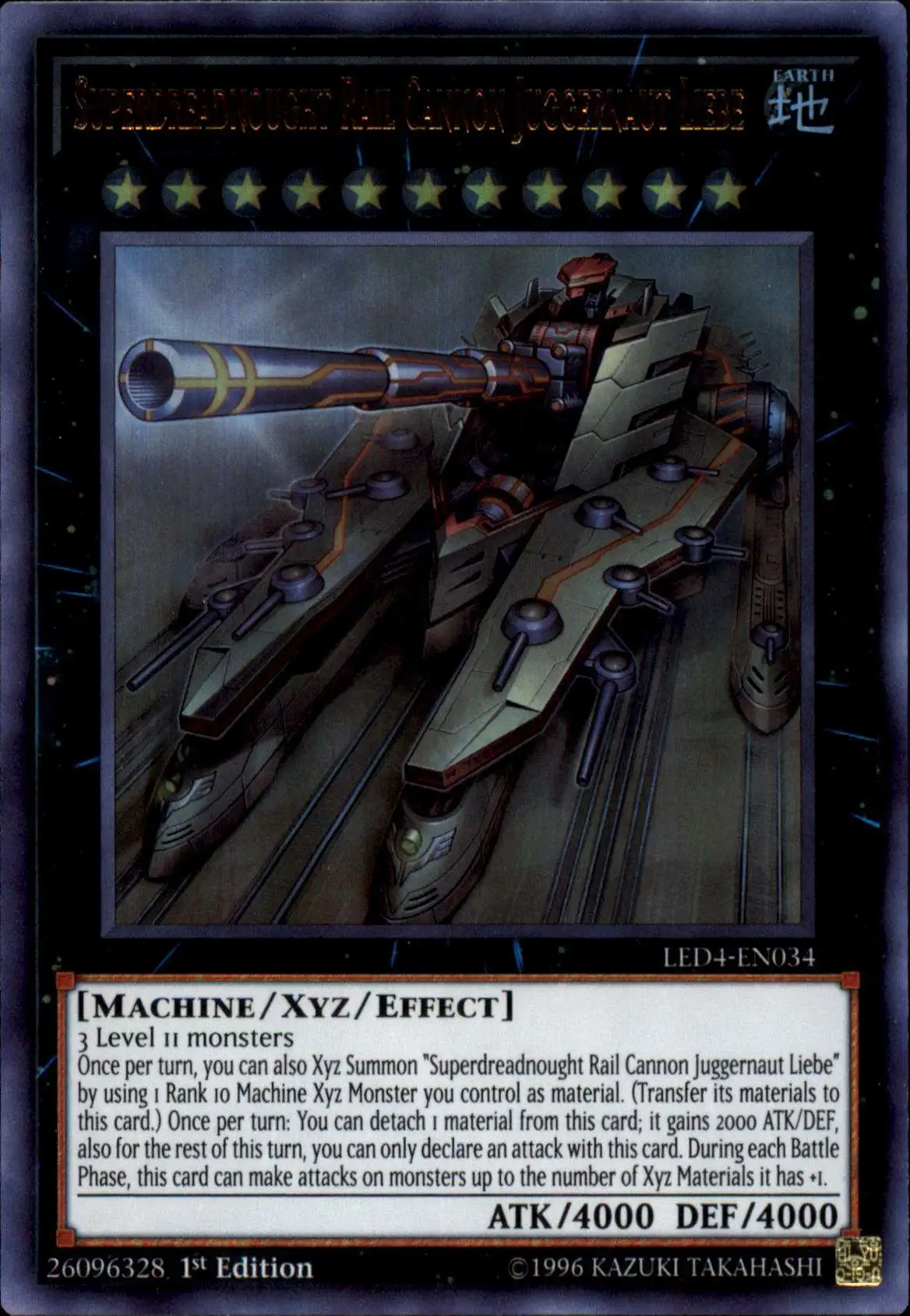 YuGiOh Trading Card Game Legendary Duelists Sisters of the Rose Single Card  Ultra Rare Superdreadnought Rail Cannon Juggernaut Liebe LED4-EN034 - ToyWiz