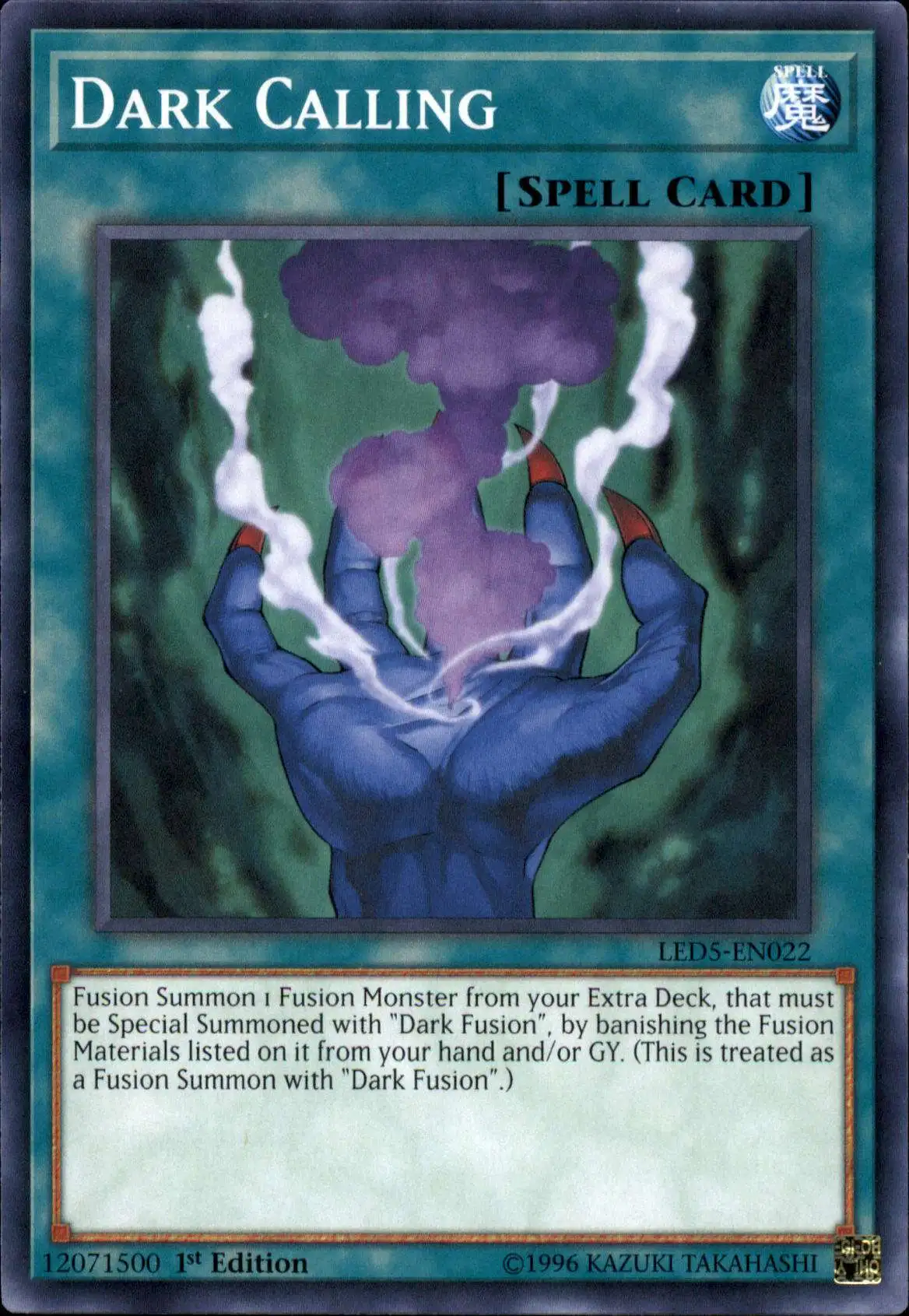 YuGiOh Trading Card Game Legendary Duelists: Immortal Destiny Common Dark Calling LED5-EN022