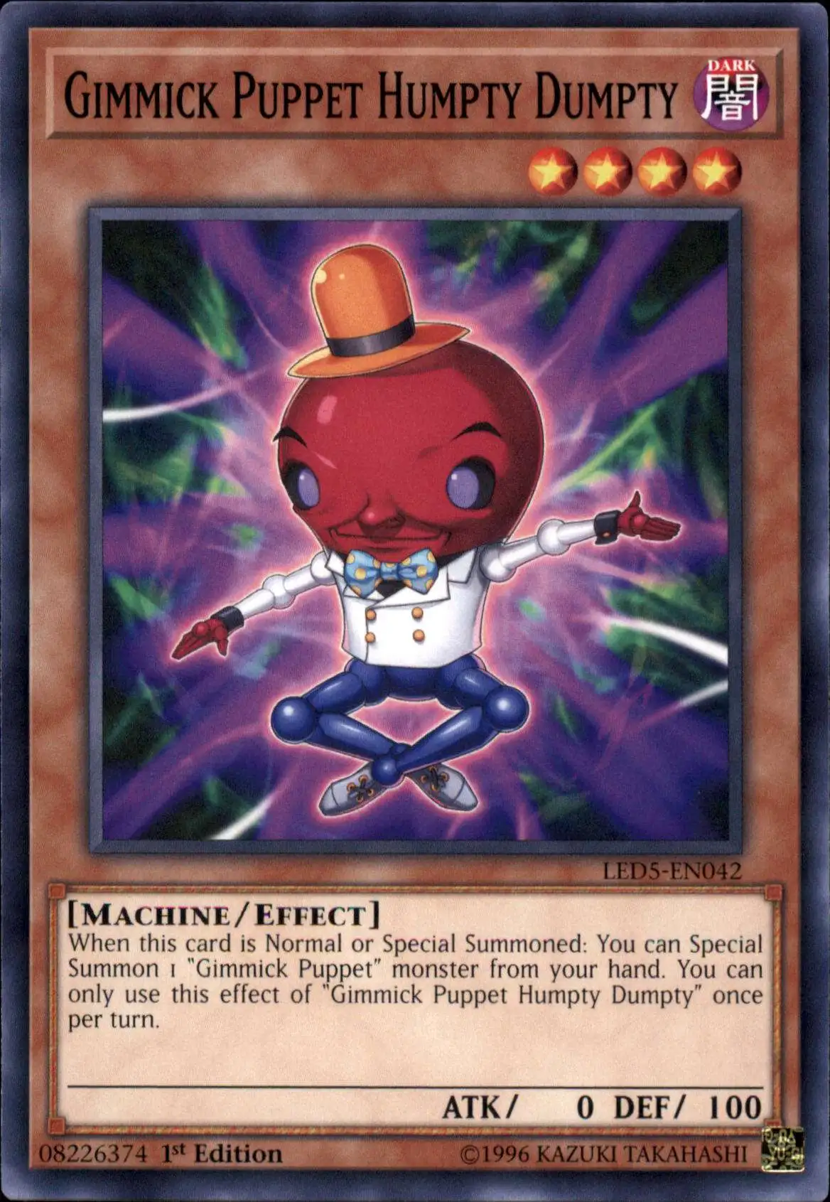 YuGiOh Trading Card Game Legendary Duelists: Immortal Destiny Common Gimmick Puppet Humpty Dumpty LED5-EN042