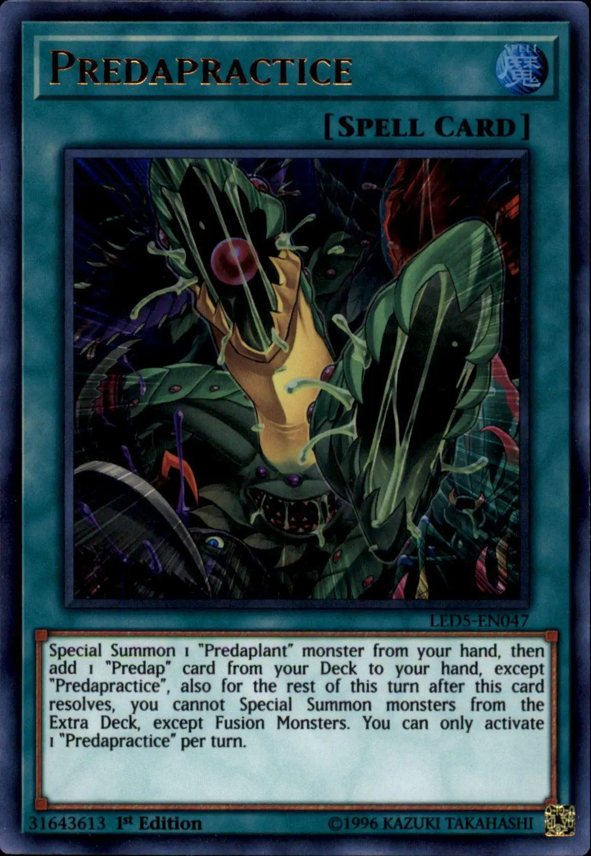 YuGiOh Trading Card Game Legendary Duelists: Immortal Destiny Ultra Rare Predapractice LED5-EN047