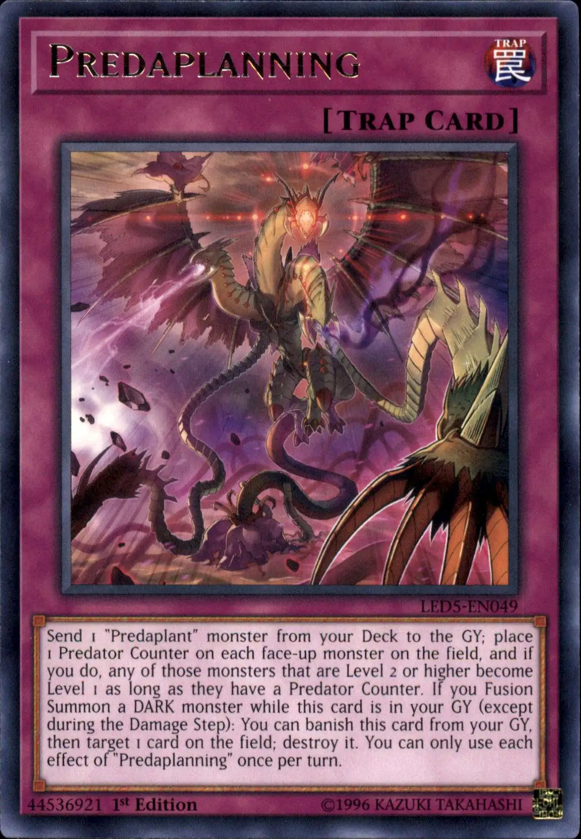 YuGiOh Trading Card Game Legendary Duelists: Immortal Destiny Rare Predaplanning LED5-EN049