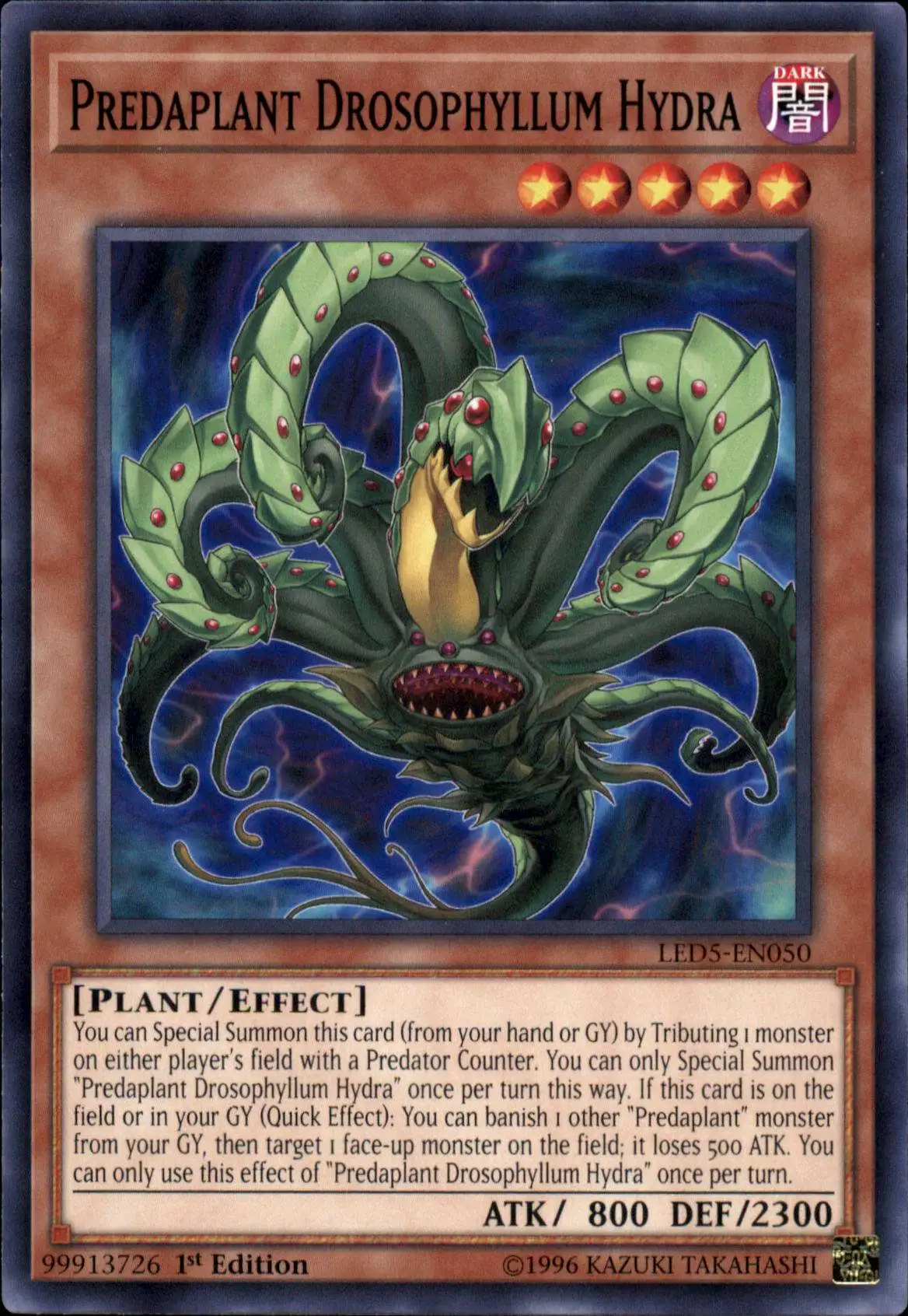 YuGiOh Trading Card Game Legendary Duelists: Immortal Destiny Common Predaplant Drosophyllum Hydra LED5-EN050