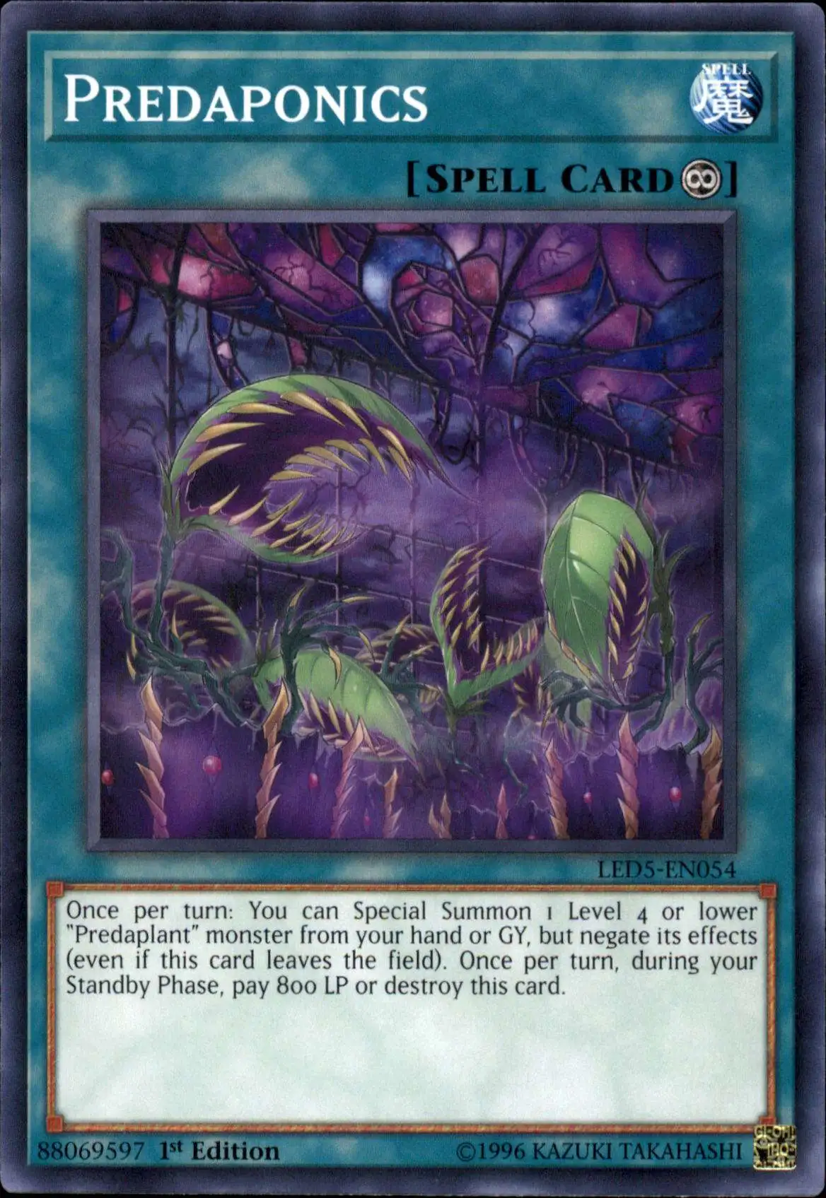 YuGiOh Trading Card Game Legendary Duelists: Immortal Destiny Common Predaponics LED5-EN054