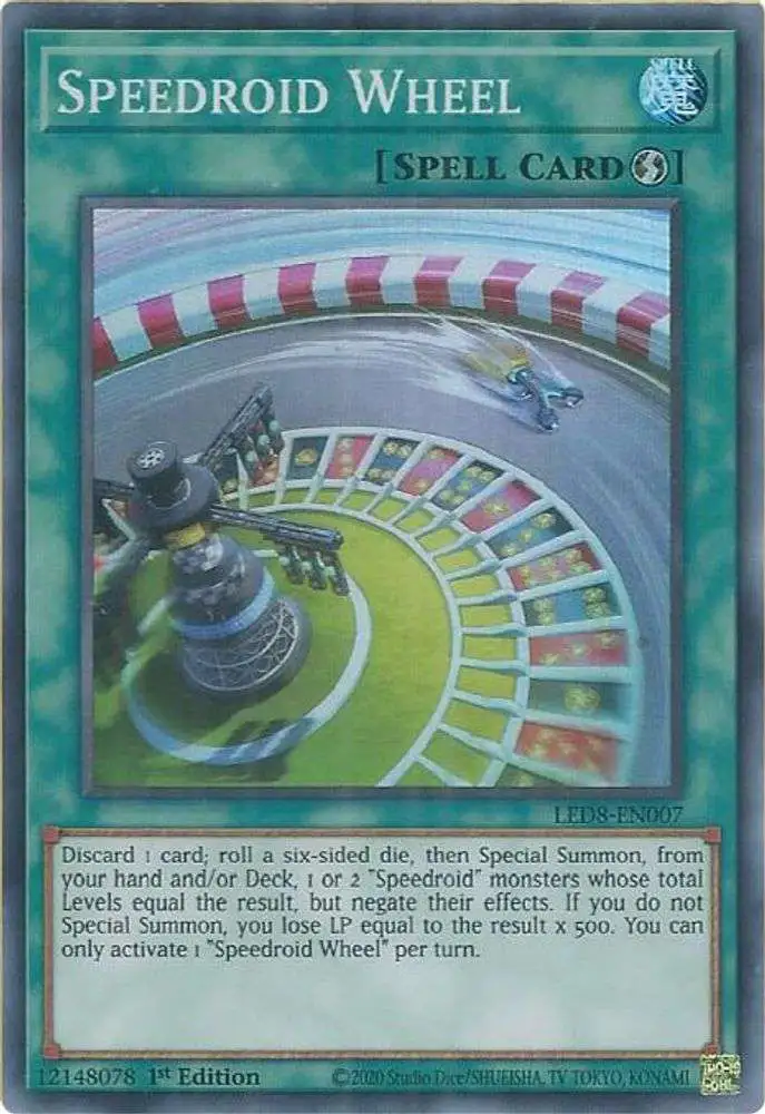 YuGiOh Trading Card Game Legendary Duelists: Synchro Storm Super Rare Speedroid Wheel LED8-EN007