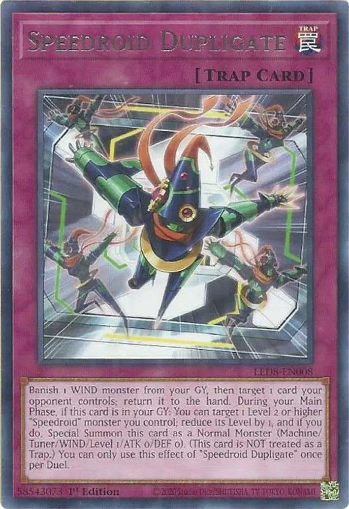 YuGiOh Trading Card Game Legendary Duelists: Synchro Storm Rare Speedroid Dupligate LED8-EN008