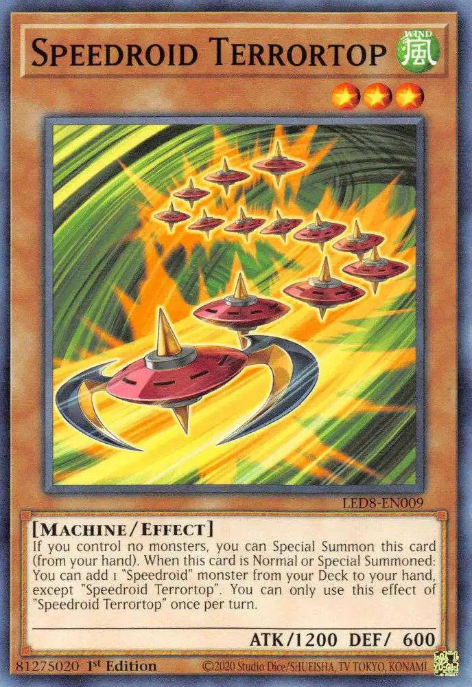 YuGiOh Trading Card Game Legendary Duelists: Synchro Storm Common Speedroid Terrortop LED8-EN009